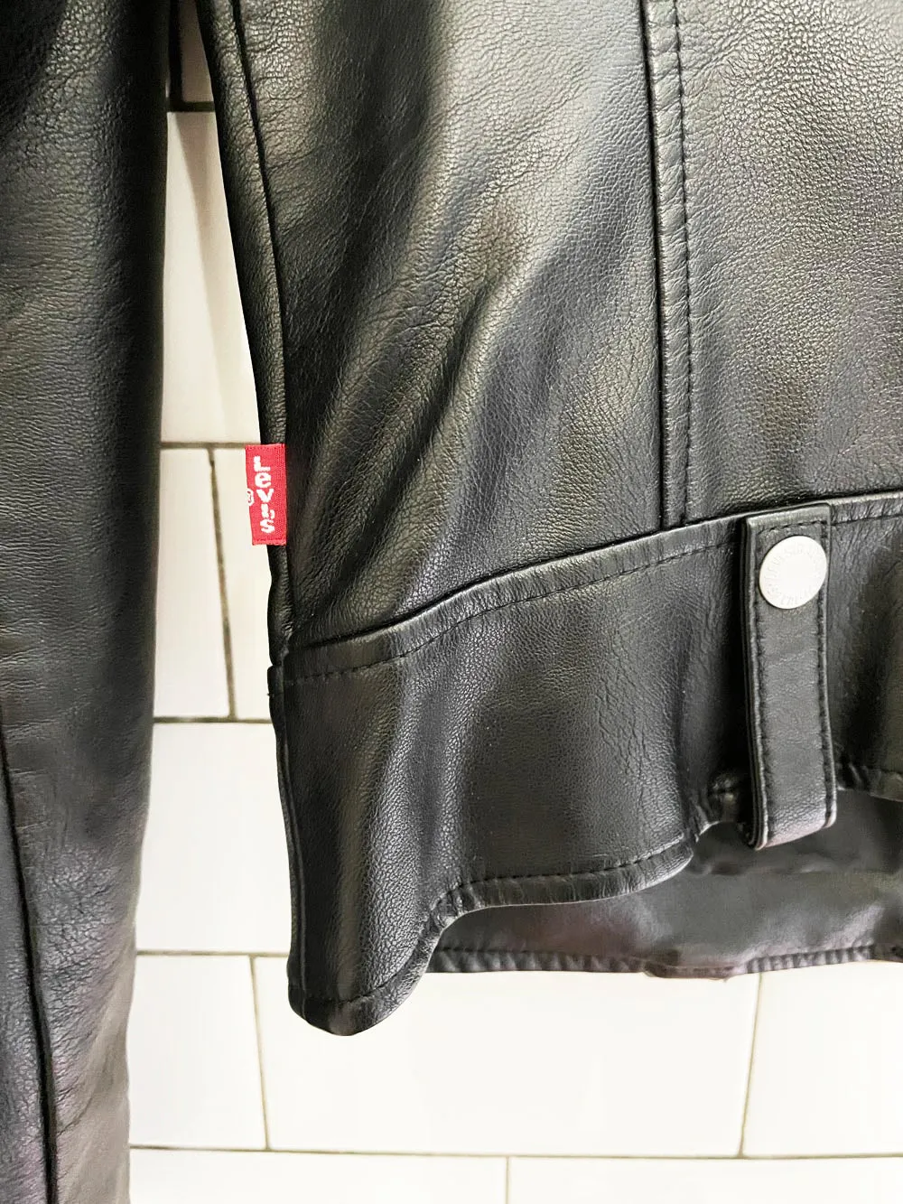 levi's faux leather biker jacket sold by Good Market Thrift Store product image thumbnail 4
