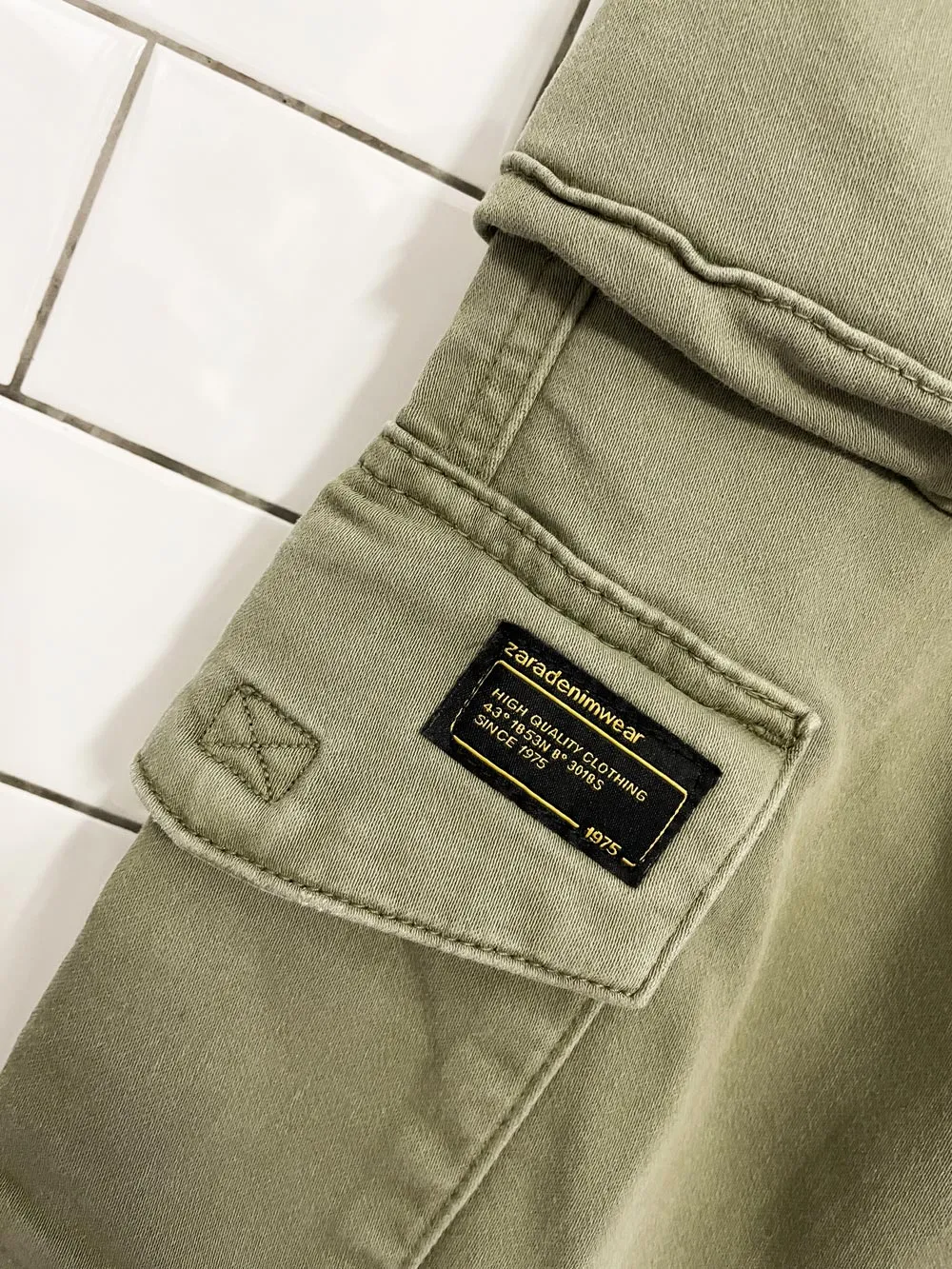 zara stretch cargo utility jogger sold by Good Market Thrift Store product image thumbnail 2