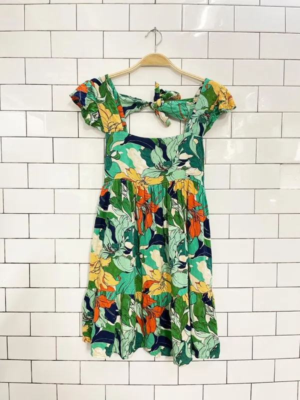 band of the free renata tropical tiered mini dress sold by Good Market Thrift Store