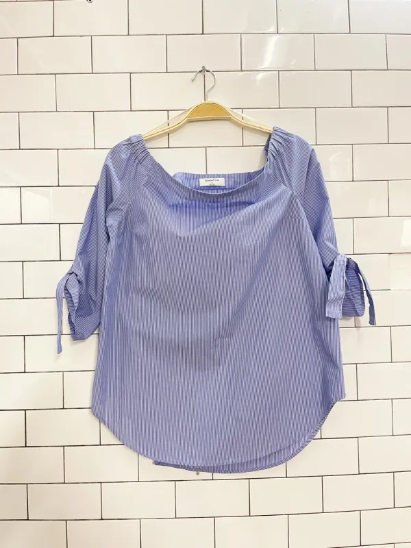 babaton malik off shoulder striped blouse sold by Good Market Thrift Store