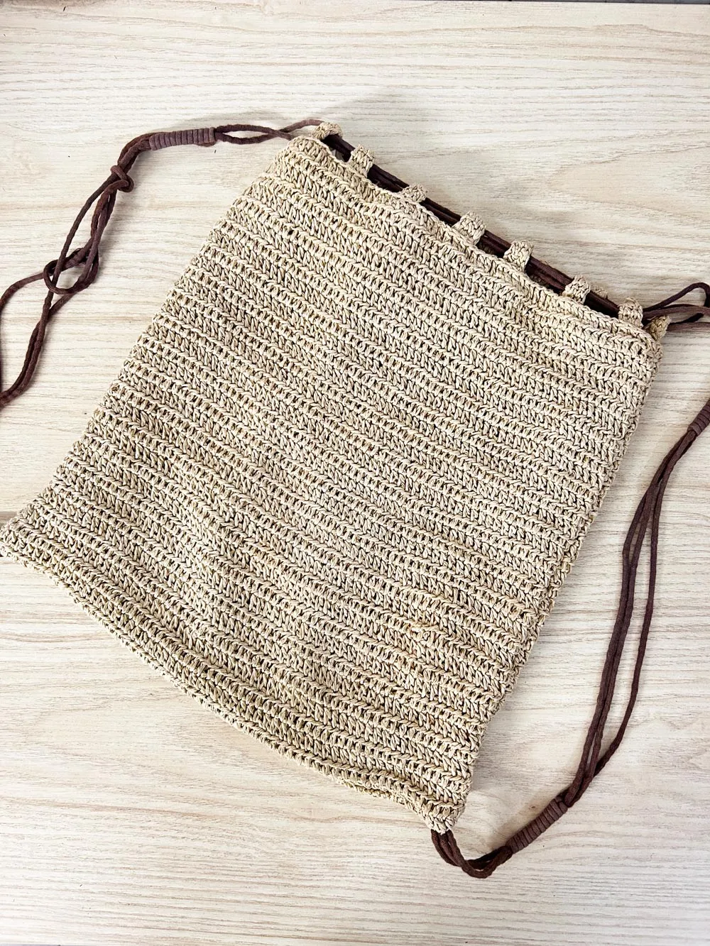 old navy straw drawstring backpack sold by Good Market Thrift Store