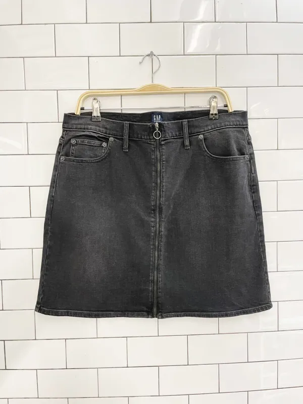 gap full zip denim mini skirt sold by Good Market Thrift Store