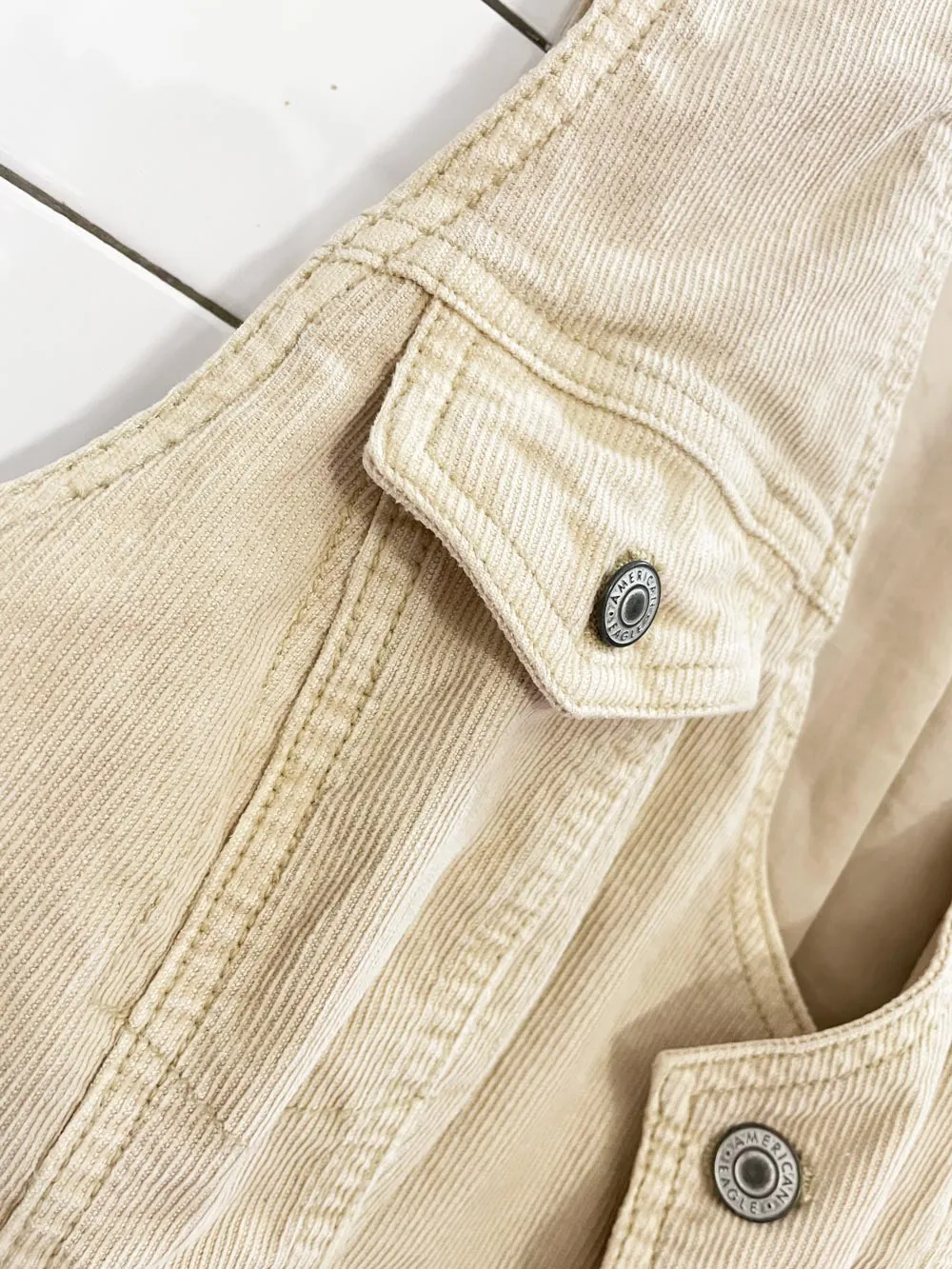 y2k american eagle corduroy vest top sold by Good Market Thrift Store product image thumbnail 2