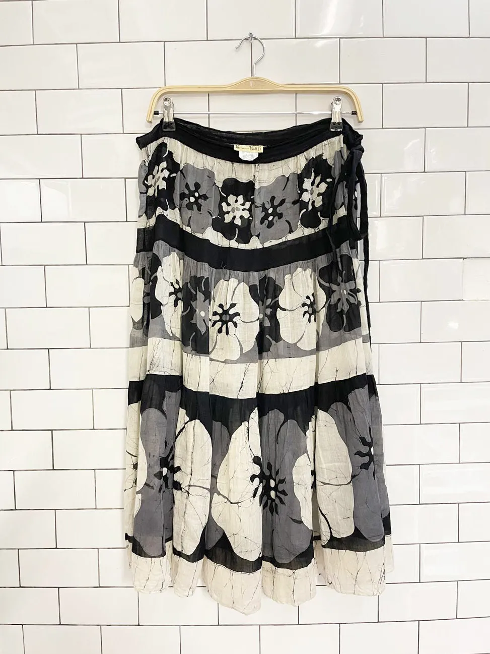 vintage 70s ramona rull wax dye floral wrap skirt sold by Good Market Thrift Store