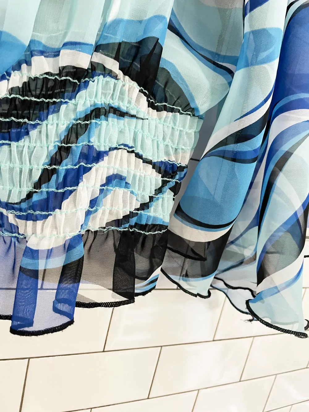 vintage assa USA boho chiffon bell sleeve blouse sold by Good Market Thrift Store product image thumbnail 4