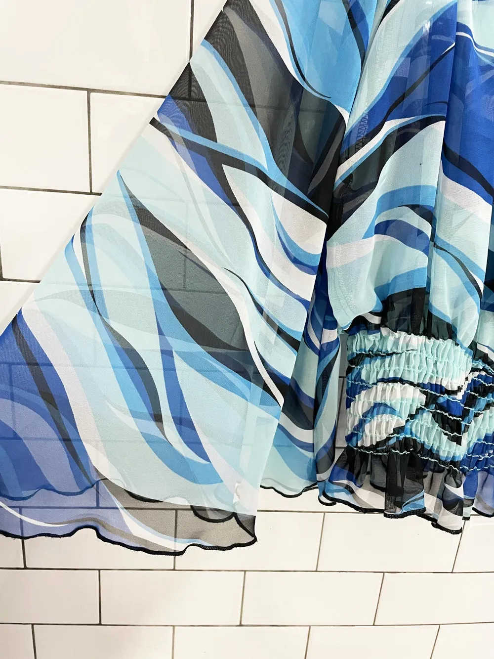 vintage assa USA boho chiffon bell sleeve blouse sold by Good Market Thrift Store product image thumbnail 3