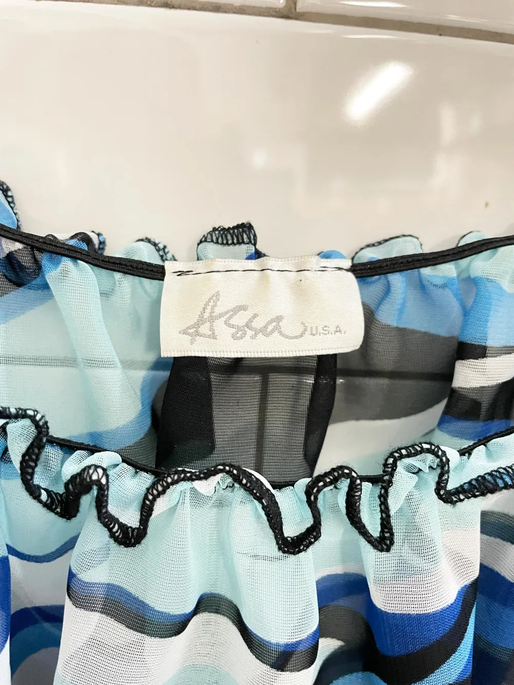 vintage assa USA boho chiffon bell sleeve blouse sold by Good Market Thrift Store product image thumbnail 2