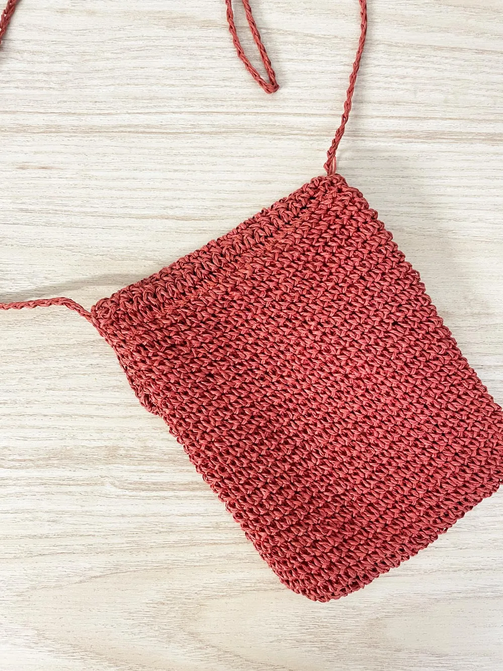 vintage straw crochet crossbody bag sold by Good Market Thrift Store product image thumbnail 3