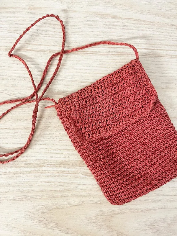 vintage straw crochet crossbody bag sold by Good Market Thrift Store