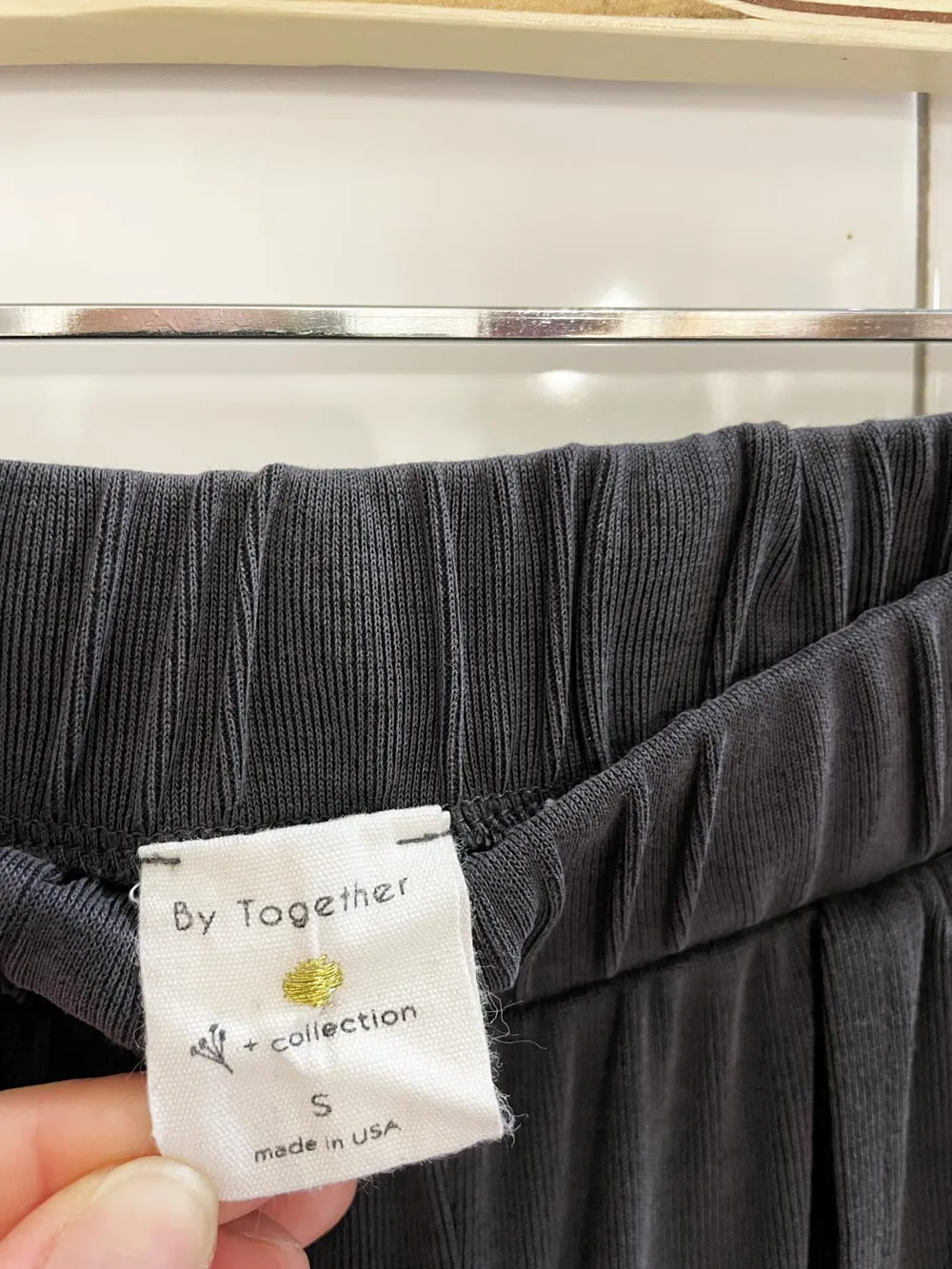 by together yogi wrap wide leg flowy pants | made in USA sold by Good Market Thrift Store product image thumbnail 5