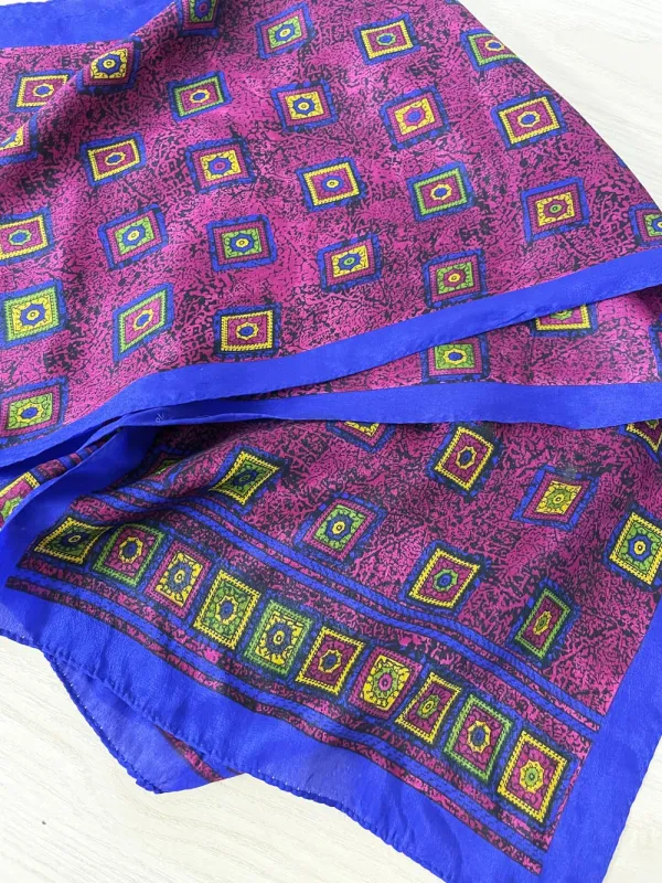 vintage silk medallion long scarf sold by Good Market Thrift Store