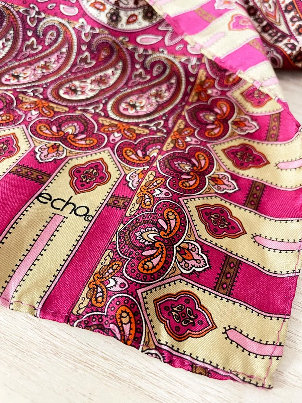 vintage echo silk paisley long scarf sold by Good Market Thrift Store product image thumbnail 2