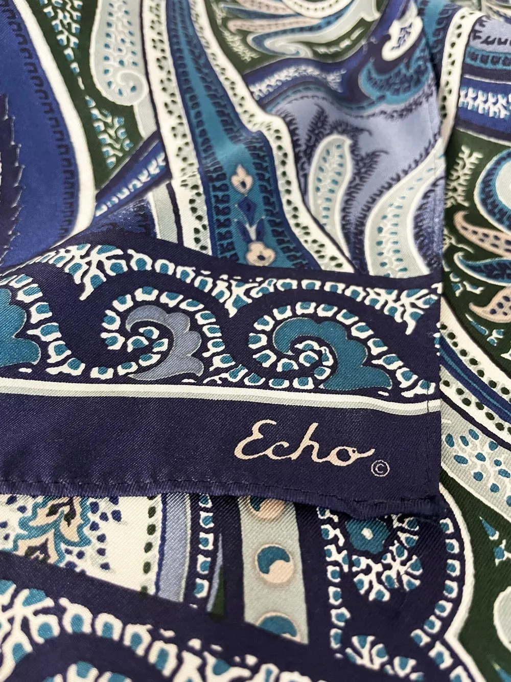 vintage echo silk paisley long scarf sold by Good Market Thrift Store product image thumbnail 2