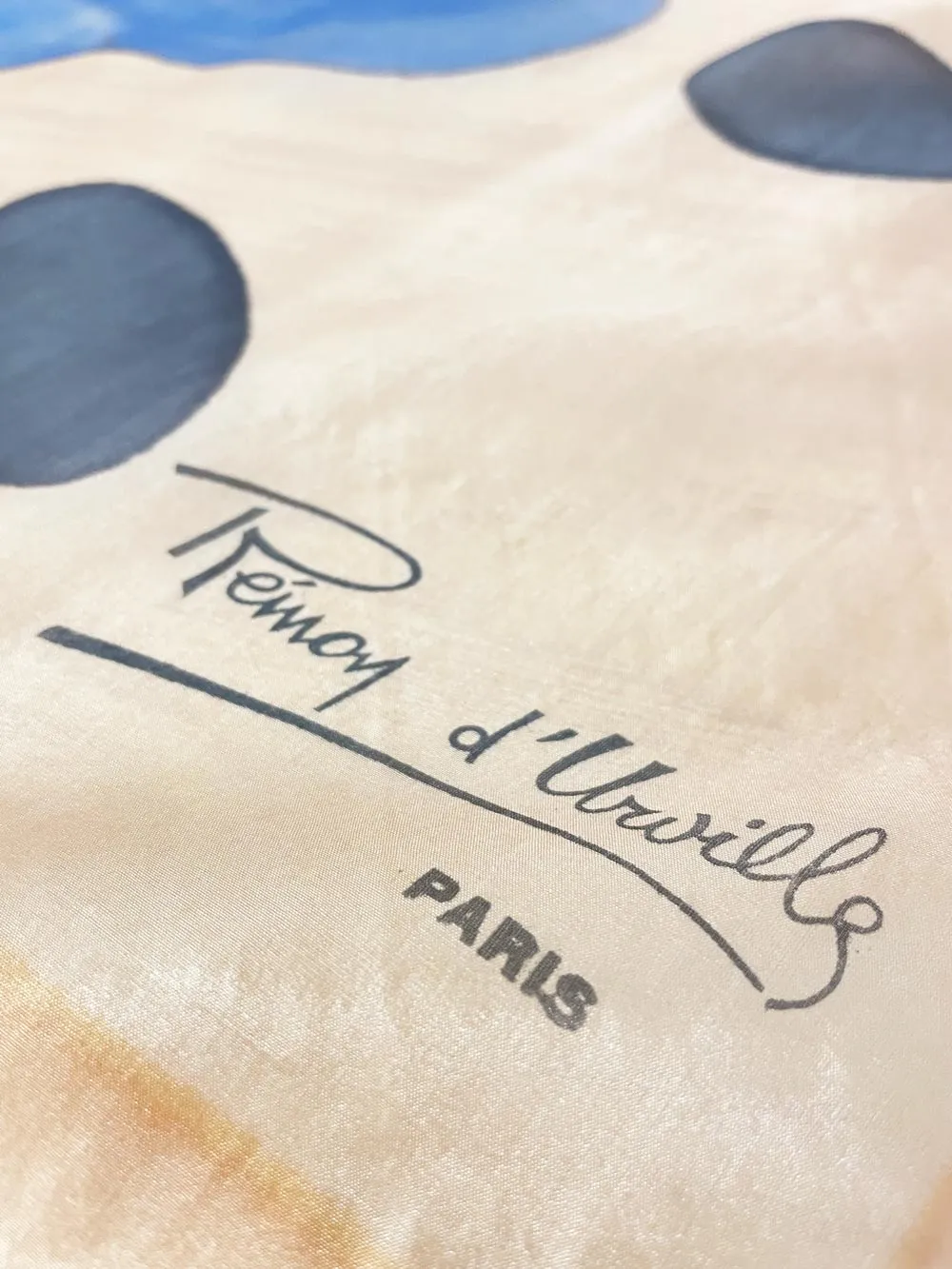 vintage remoy d'urville silk chiffon hand-painted scarf sold by Good Market Thrift Store product image thumbnail 2