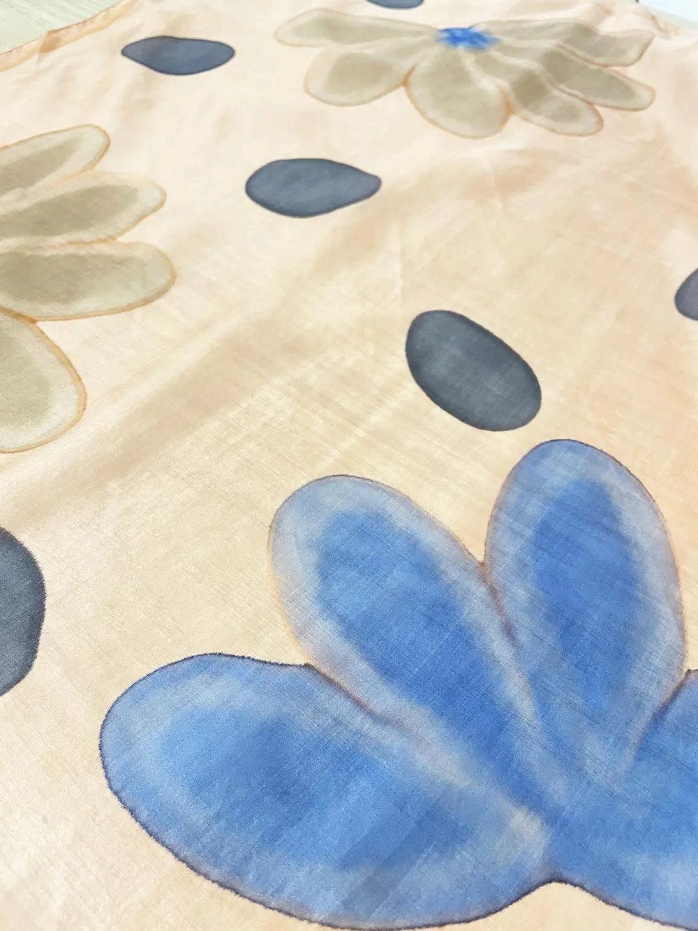 vintage remoy d'urville silk chiffon hand-painted scarf sold by Good Market Thrift Store product image thumbnail 3