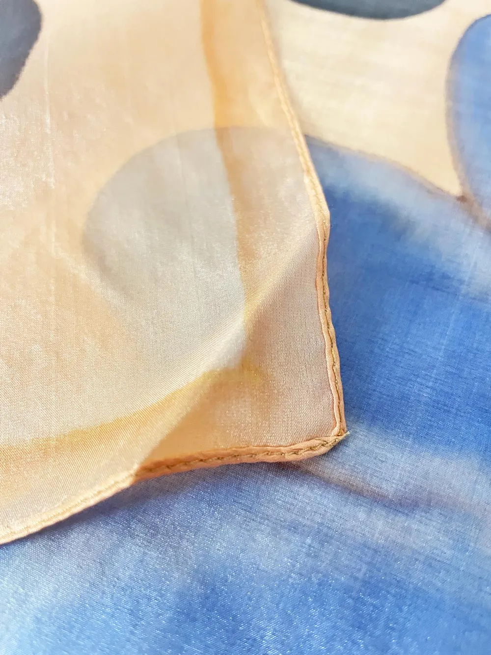 vintage remoy d'urville silk chiffon hand-painted scarf sold by Good Market Thrift Store product image thumbnail 5