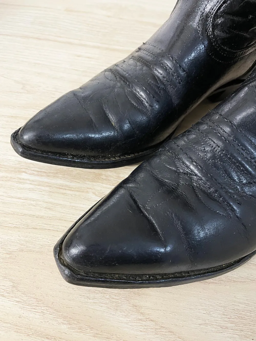 vintage goodyear welt leather cowboy boots sold by Good Market Thrift Store product image thumbnail 3