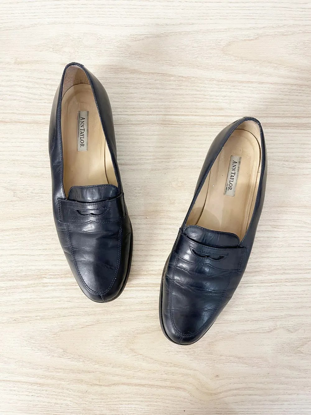 vintage ann taylor leather penny loafer | made in brazil sold by Good Market Thrift Store