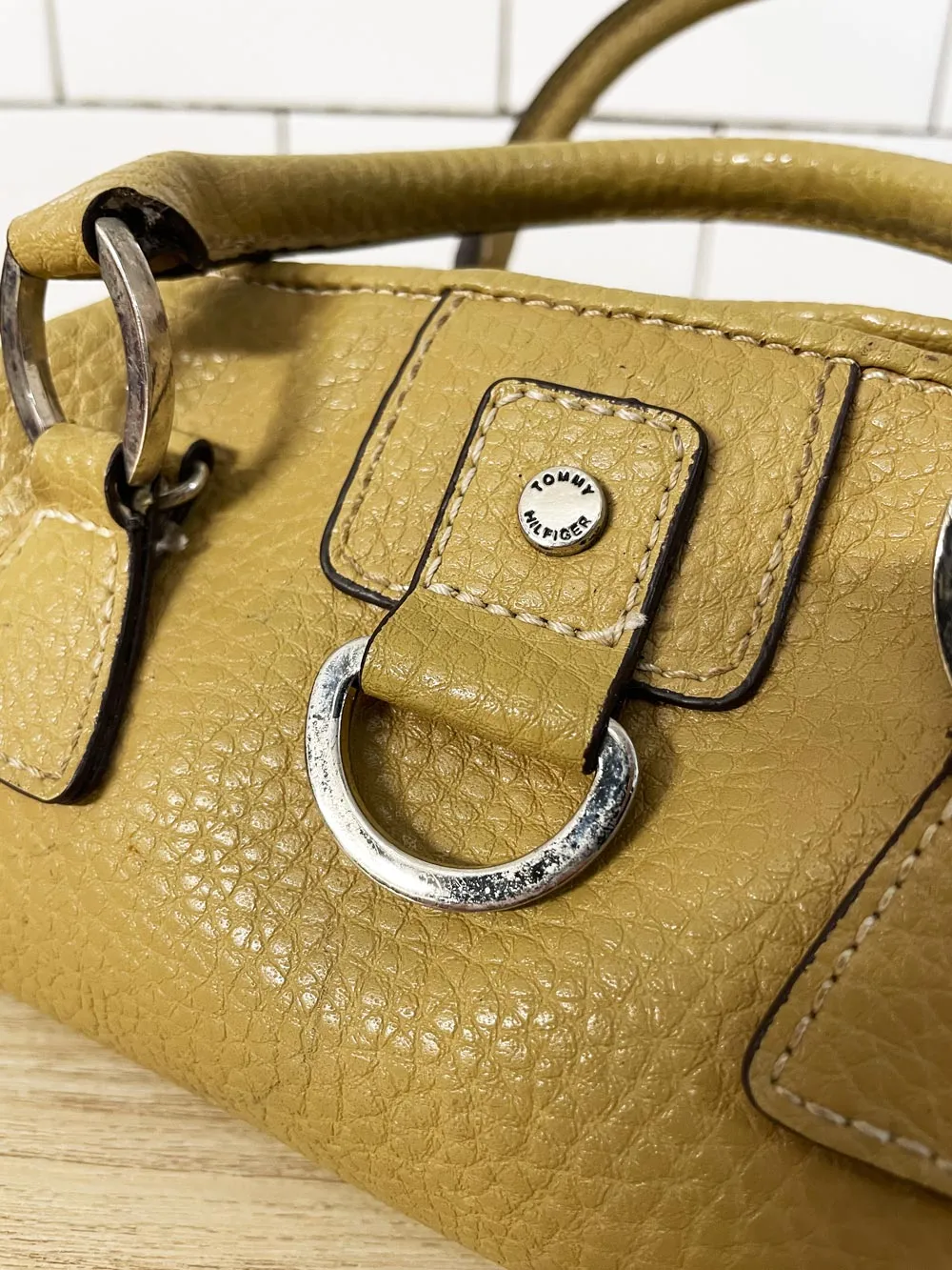 y2k tommy hilfiger mini faux leather bag sold by Good Market Thrift Store product image thumbnail 2