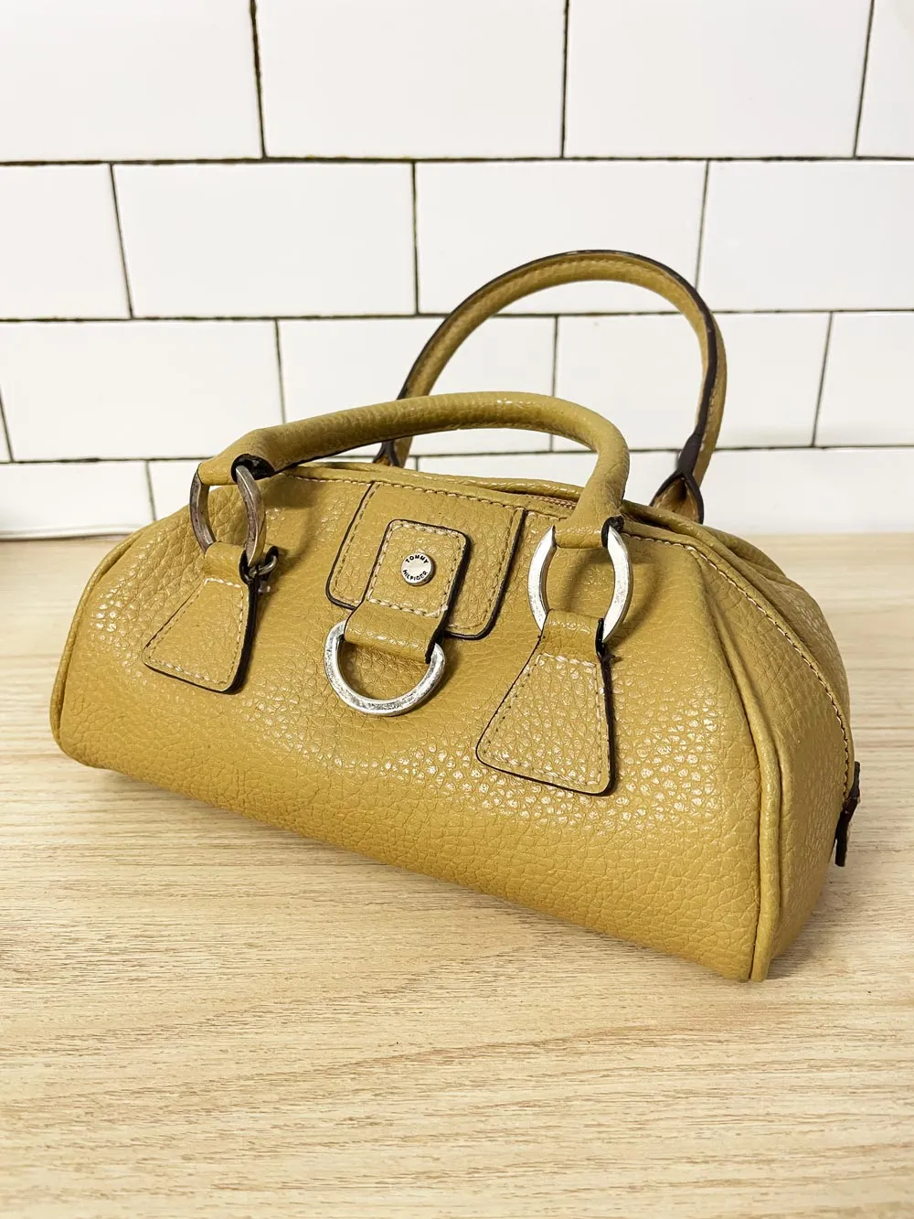 y2k tommy hilfiger mini faux leather bag sold by Good Market Thrift Store