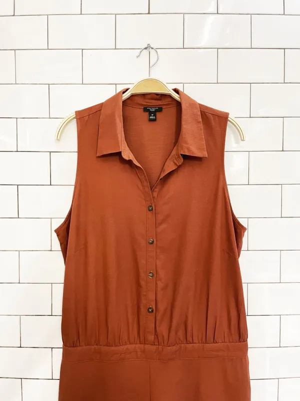 ann taylor cotton-blend wide leg jumpsuit sold by Good Market Thrift Store