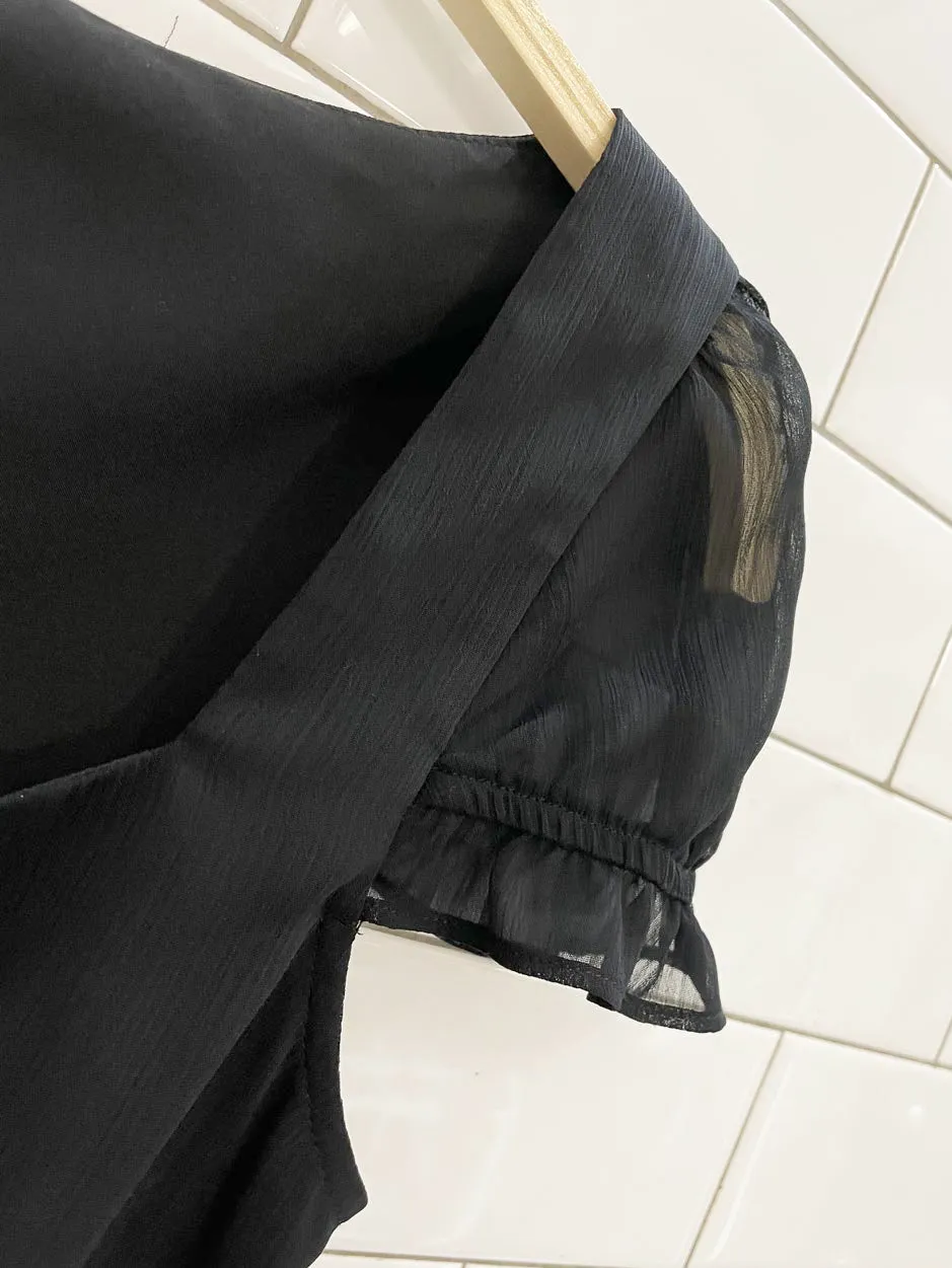 oak + fort chiffon peplum hem top sold by Good Market Thrift Store product image thumbnail 3