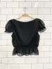 oak + fort chiffon peplum hem top sold by Good Market Thrift Store