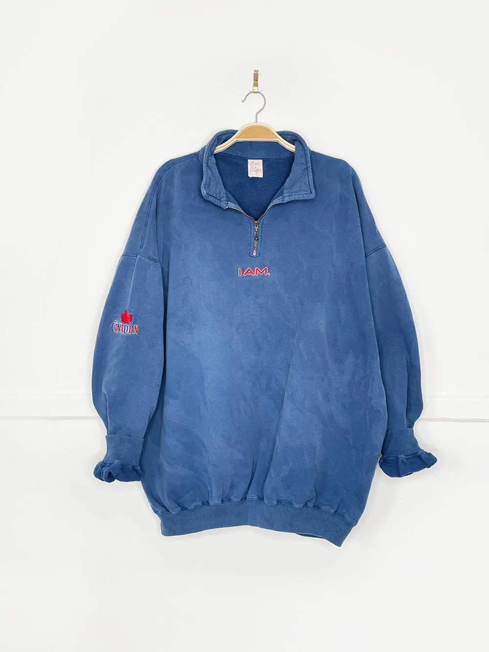 vintage 90s "I AM" canadian molson 1/4 zip faded cottage sweatshirt | plain + simple sold by Good Market Thrift Store