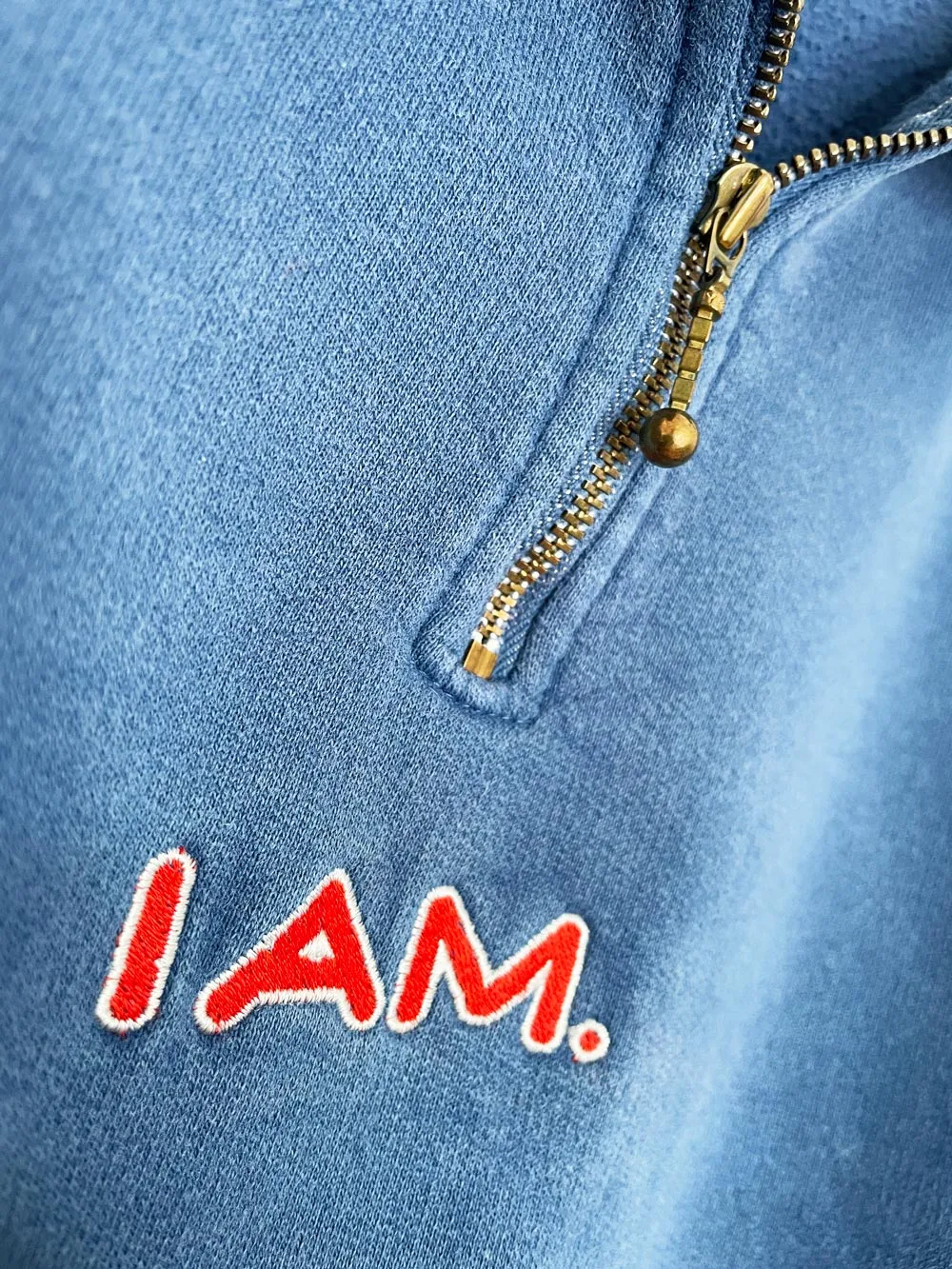 vintage 90s "I AM" canadian molson 1/4 zip faded cottage sweatshirt | plain + simple sold by Good Market Thrift Store product image thumbnail 5
