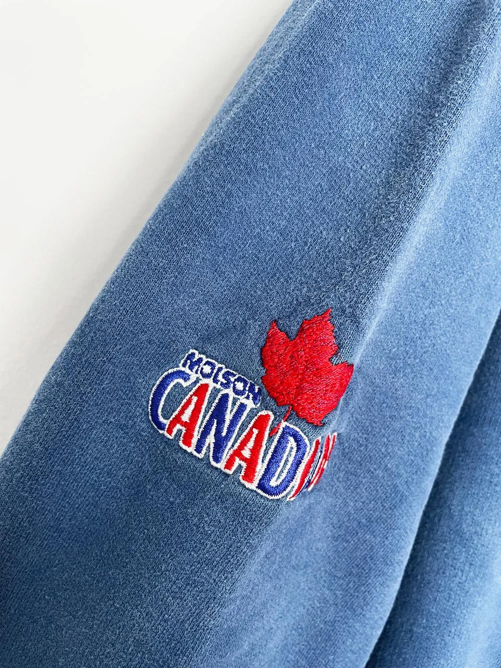 vintage 90s "I AM" canadian molson 1/4 zip faded cottage sweatshirt | plain + simple sold by Good Market Thrift Store product image thumbnail 2