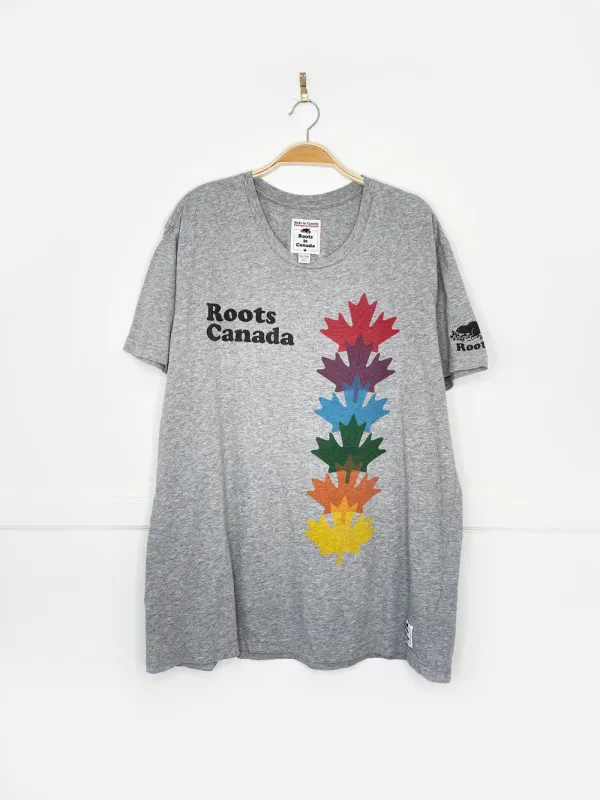 roots canada pride rainbow maples graphic tee sold by Good Market Thrift Store