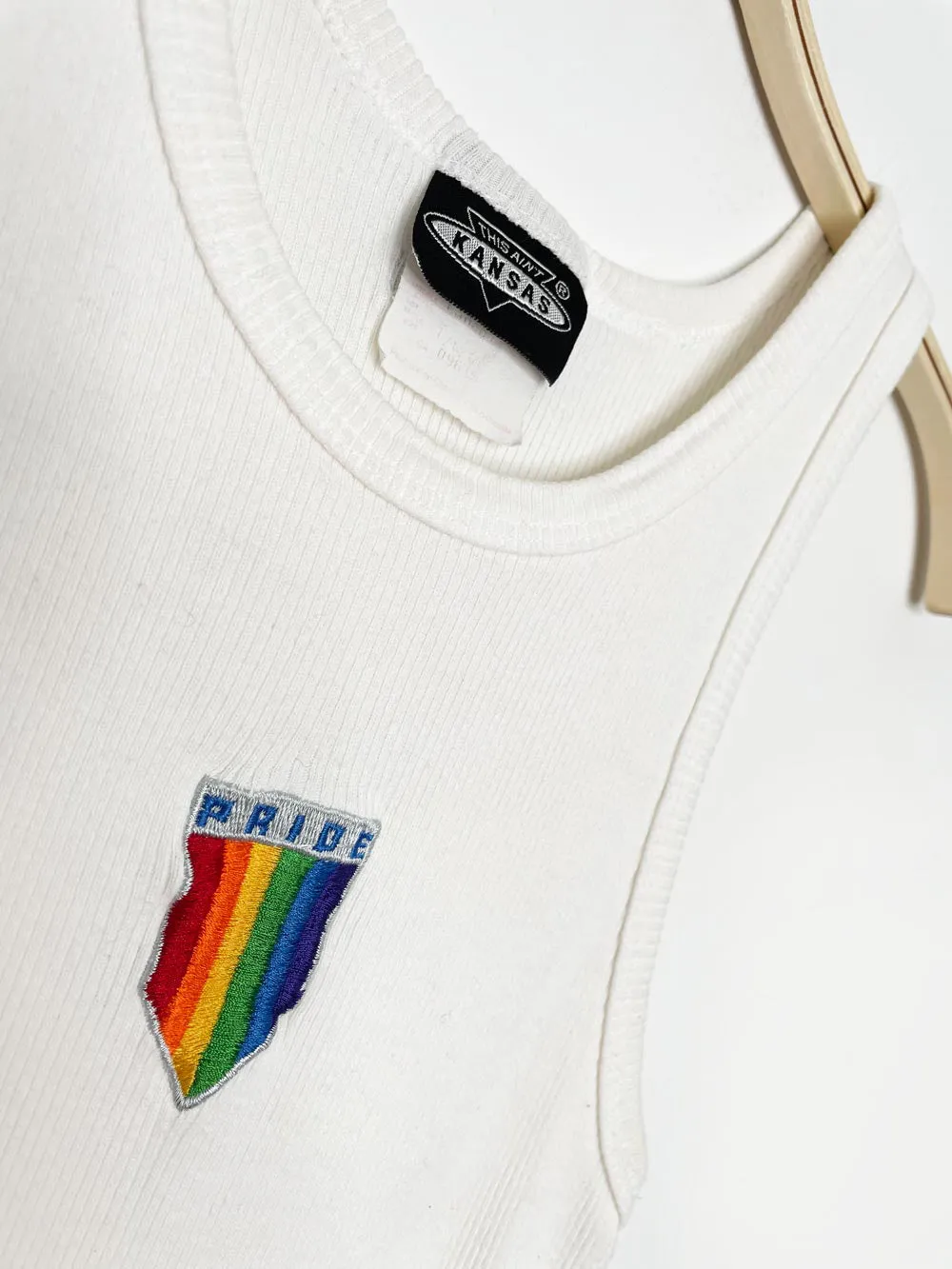 vintage 00s this ain't kansas pride shield ribbed tank top sold by Good Market Thrift Store