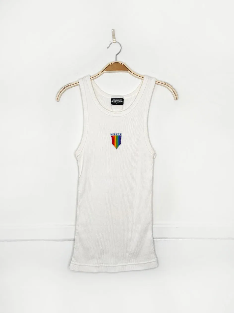 vintage 00s this ain't kansas pride shield ribbed tank top sold by Good Market Thrift Store product image thumbnail 3