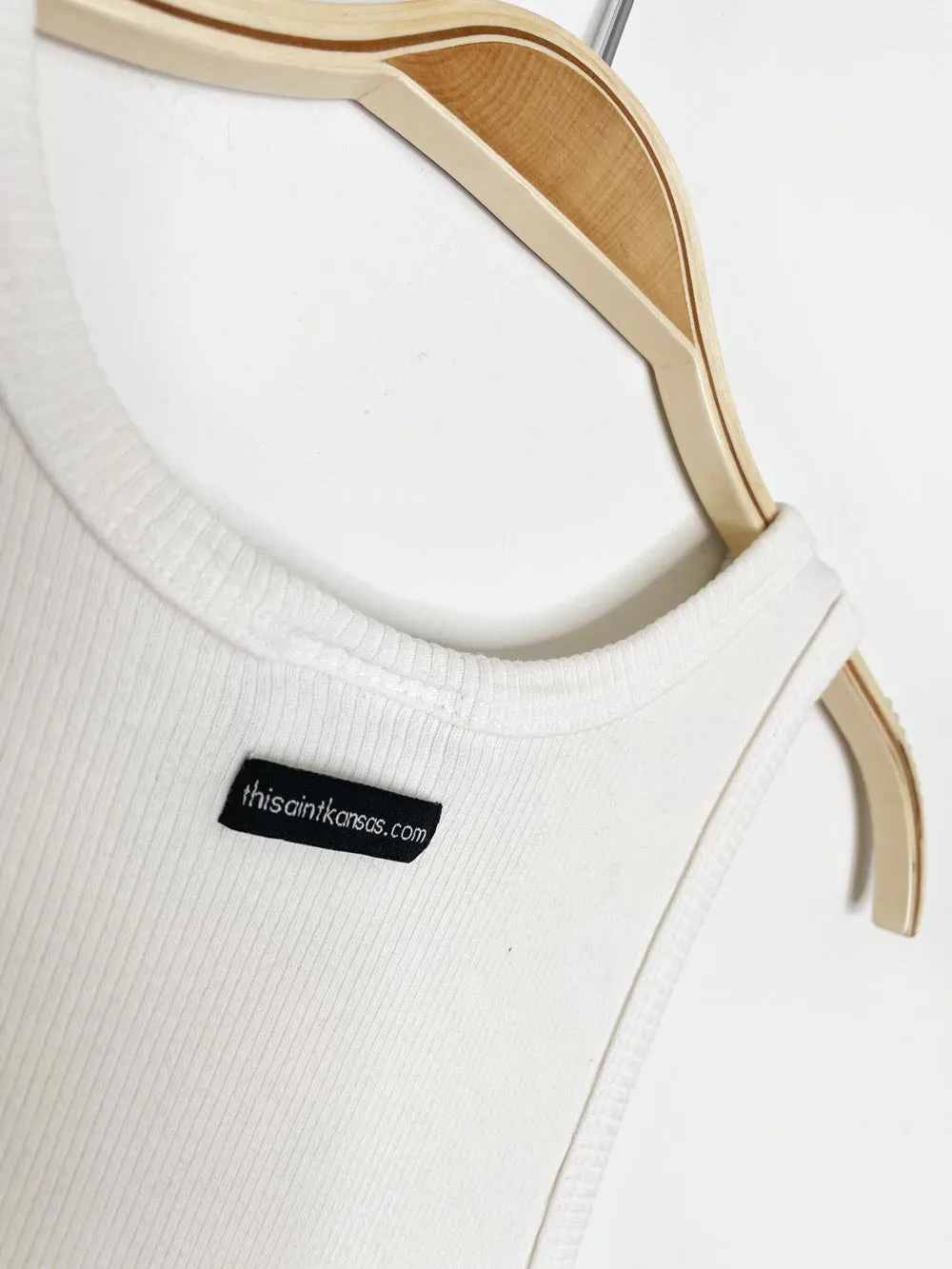 vintage 00s this ain't kansas pride shield ribbed tank top sold by Good Market Thrift Store product image thumbnail 2