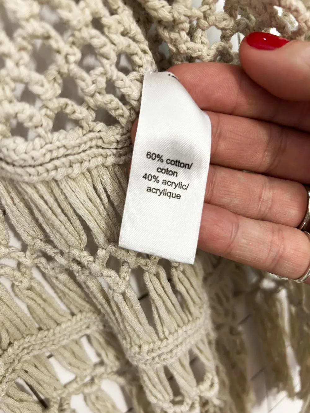 maurices boho crochet fringe vest sold by Good Market Thrift Store product image thumbnail 3