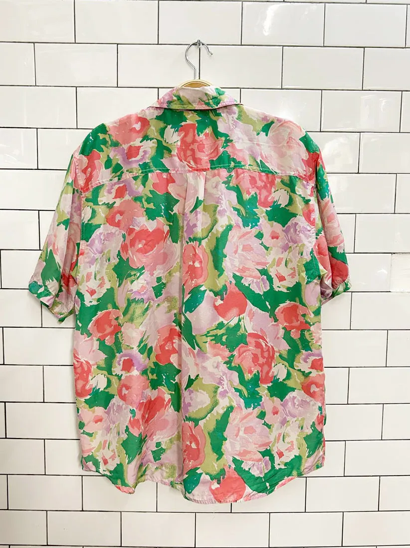 vintage 90s HER silk floral blouse sold by Good Market Thrift Store product image thumbnail 4