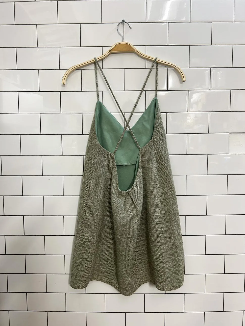 vintage 00s woven summer mini dress sold by Good Market Thrift Store product image thumbnail 3