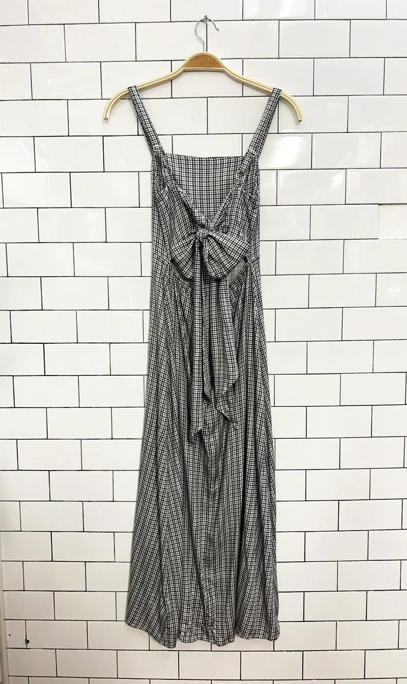 UO layla check straight-neck tie-back midi dress sold by Good Market Thrift Store product image thumbnail 3