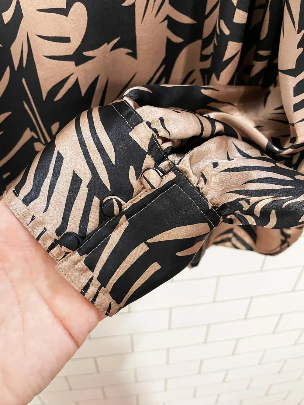 vintage 80s saint-jacques paris satin balloon sleeve blouse sold by Good Market Thrift Store product image thumbnail 3