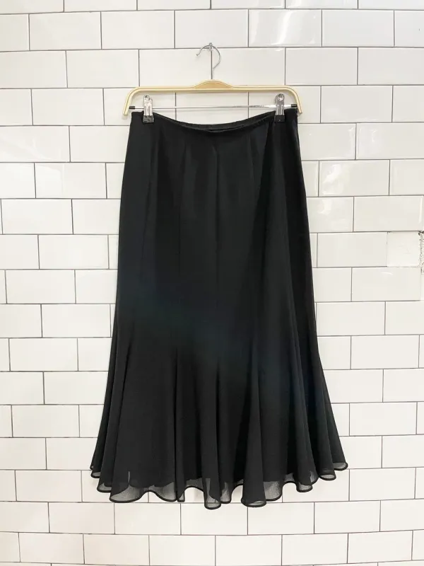 vintage 90s joseph ribkoff chiffon tulip hem midi skirt sold by Good Market Thrift Store