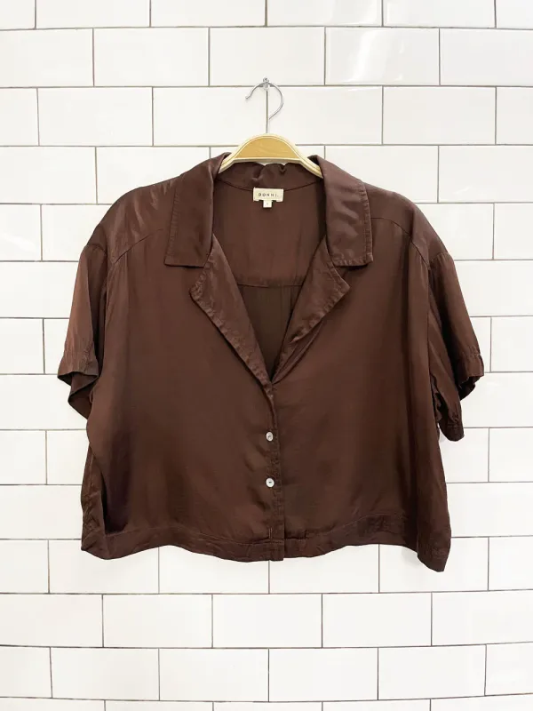 donni oversized satin boxy short sleeve shirt | garmentory sold by Good Market Thrift Store