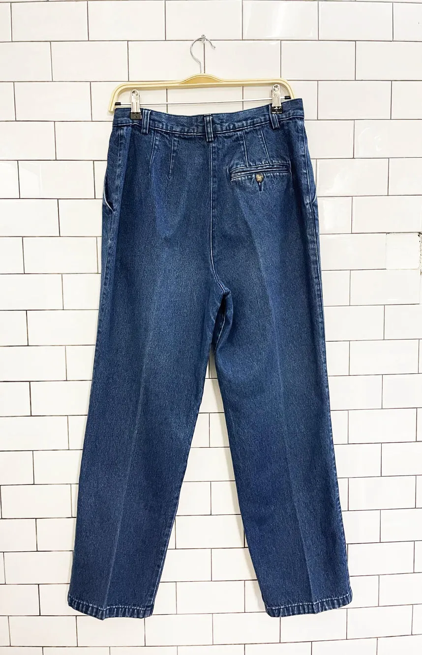 vintage 00s haggar pleated baggy tapered jeans sold by Good Market Thrift Store product image thumbnail 5