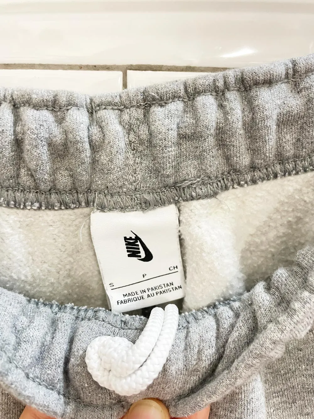 nike minimal swoosh grey joggers sold by Good Market Thrift Store product image thumbnail 2