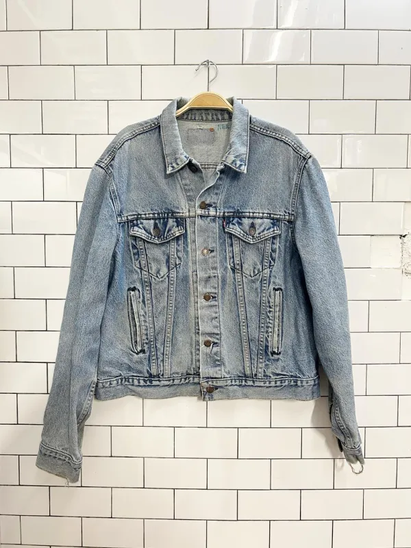 vintage 90s levi's red tab denim trucker jacket sold by Good Market Thrift Store
