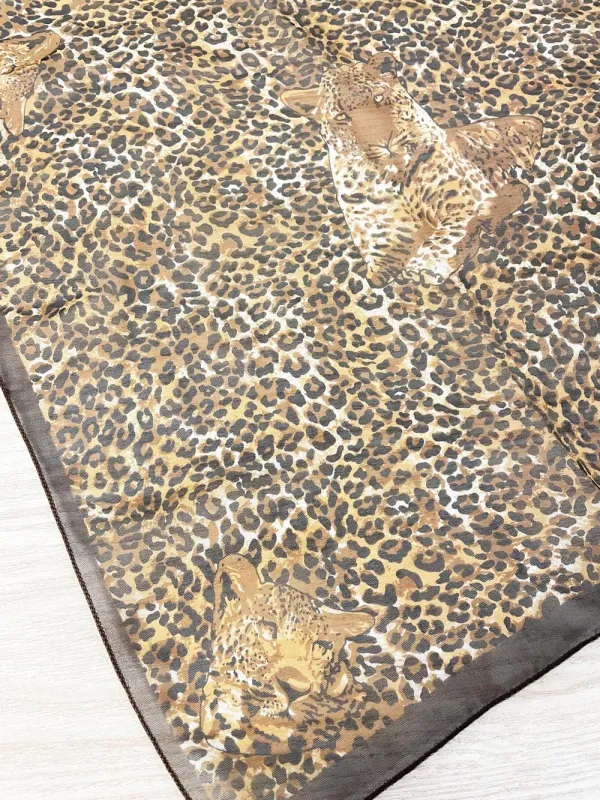 vintage into africa animal print chiffon scarf sold by Good Market Thrift Store
