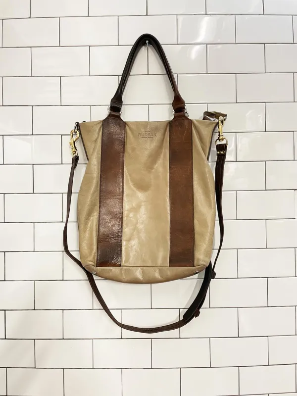 rudsak two tone lived-in leather tote bag sold by Good Market Thrift Store