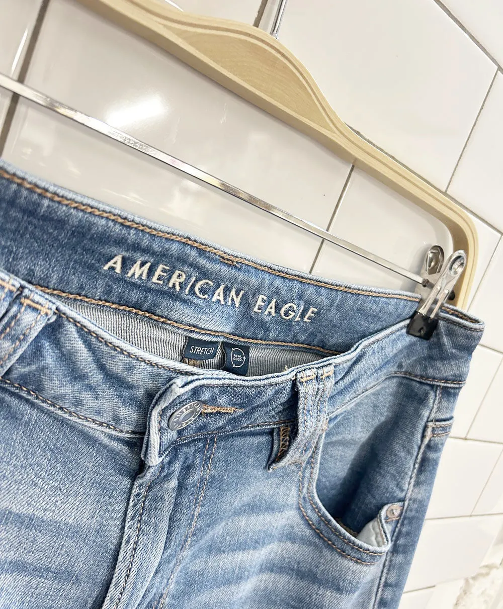 ae stretch super high-rise wide leg cargo jeans sold by Good Market Thrift Store product image thumbnail 2