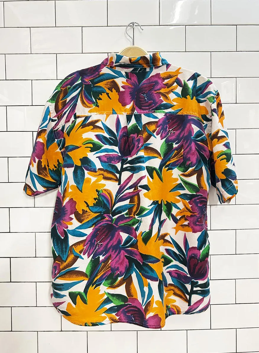 vintage 90s HER 100% silk floral blouse sold by Good Market Thrift Store product image thumbnail 3