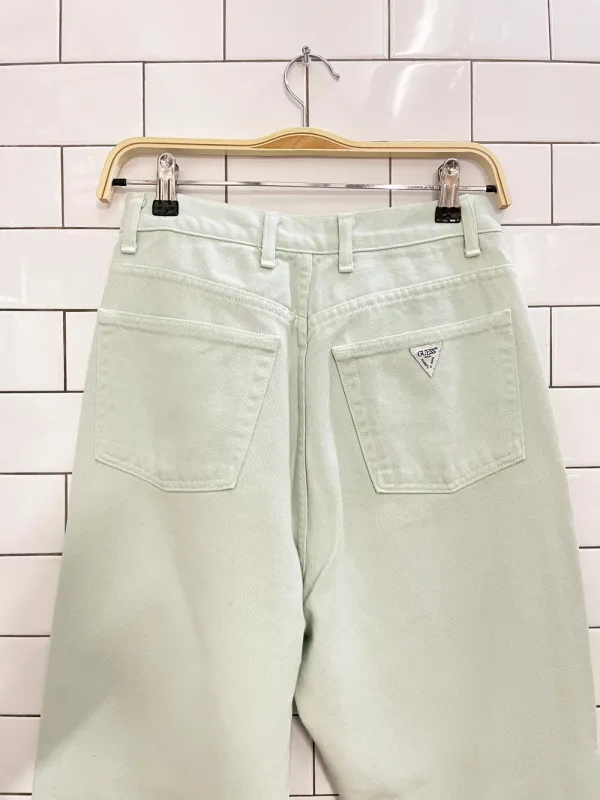 vintage 90s guess mint high rise tapered jeans | made in USA sold by Good Market Thrift Store