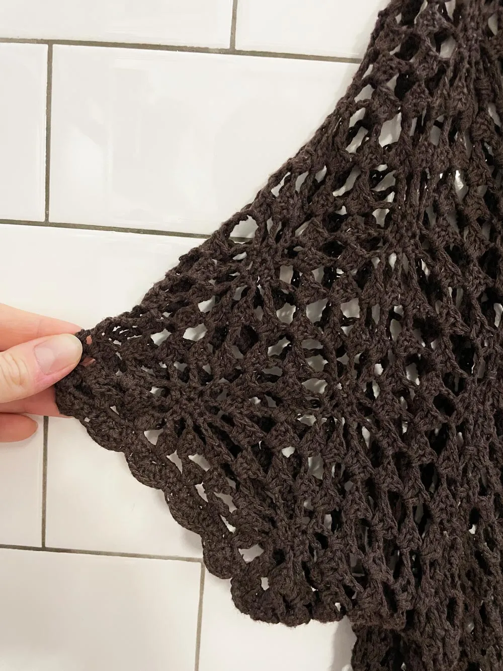 vintage 00s NR crochet knit cardigan top sold by Good Market Thrift Store product image thumbnail 3